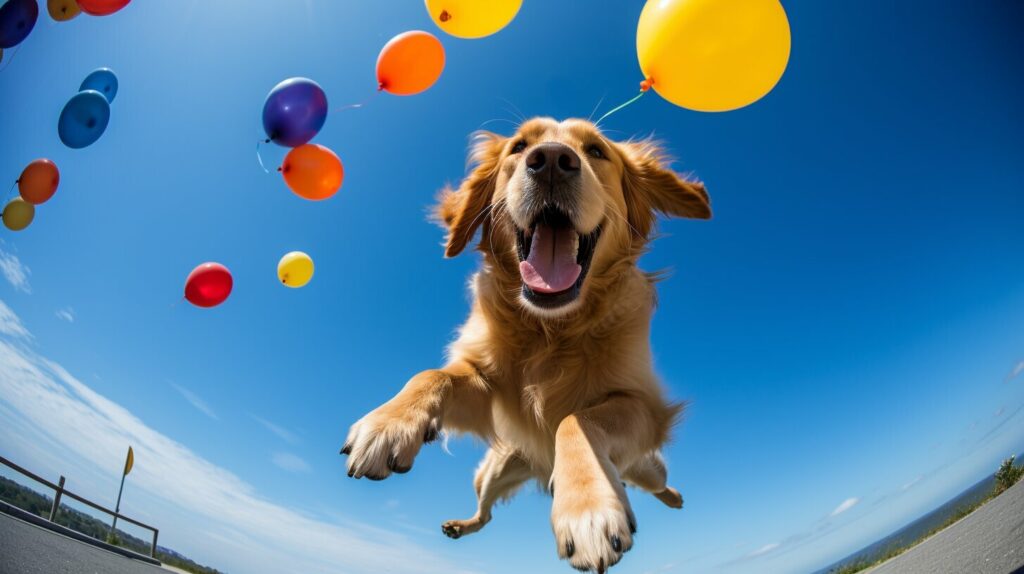 dogs balloons